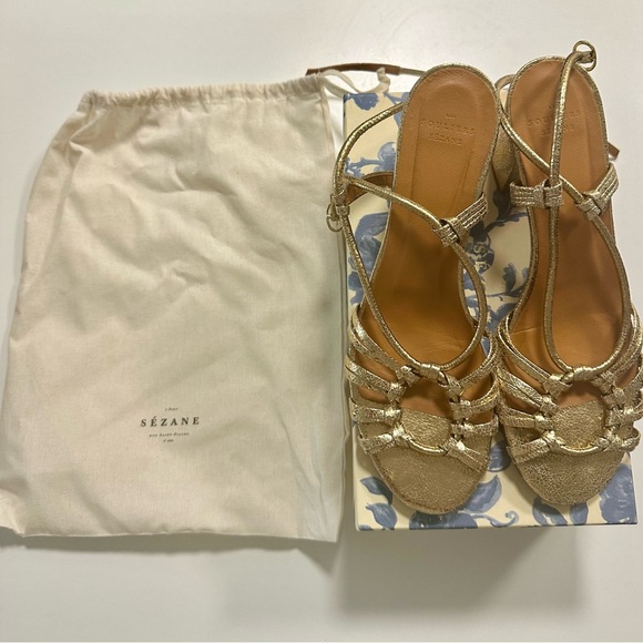 Sezane Shoes - Sezane Gloria Gold Sandals size 10
